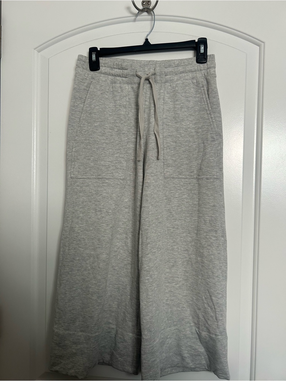 Quince SuperSoft Fleece Wide Leg Pants Heather Gray Size XS Cozy Lounge Chic